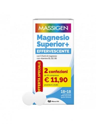 MASSIGEN MAGNESIO SUPERIOR 18+18 compresse effervescenti
